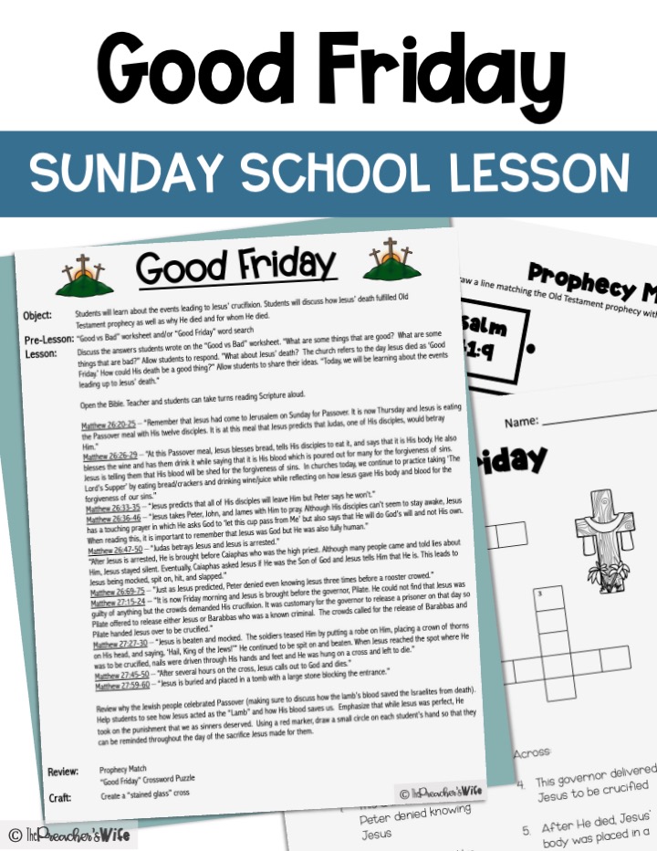 Good Friday Sunday School Lesson